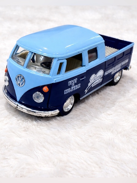 Other - VW Bus Pickup Toy Diecast Blue Delivery Truck Vintage Style EUC